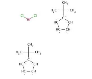 Bis(tert-butylcyclopentadienyl)hafnium(IV) dichloride (CAS 33010-55-8) - chemical structure image