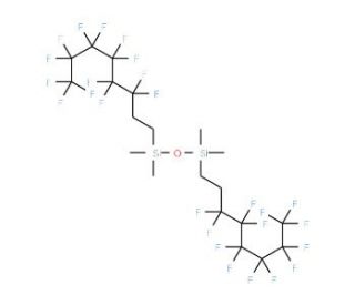 Bis(tridecafluoro-1,1,2,2-tetrahydrooctyl)tetramethyldisiloxane (CAS 71363-70-7) - chemical structure image