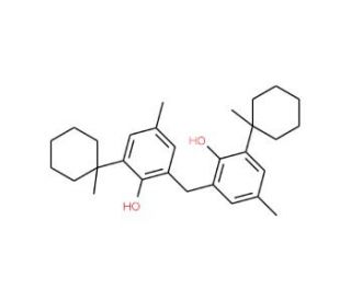 Bis[2-hydroxy-5-methyl-3-(1-methylcyclohexyl)phenyl]methane (CAS 77-62-3) - chemical structure image