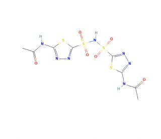 Bis[5-(acetylamino)-1,3,4-thiadiazole-2-sulfonyl]amine (CAS 80495-47-2) - chemical structure image