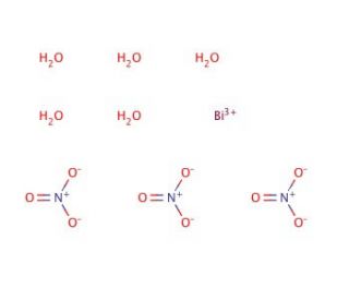 Bismuth(III) nitrate pentahydrate (CAS 10035-06-0) - chemical structure image