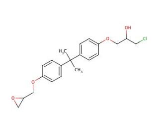 Bisphenol A (3-chloro-2-hydroxypropyl) glycidyl ether (CAS 13836-48-1) - chemical structure image