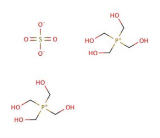 Bis[tetrakis(hydroxymethyl)phosphonium] sulfate solution (CAS 55566-30-8) - chemical structure image
