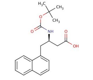 Boc-(1-naphthyl)-D-&beta;-homoalanine (CAS 190190-49-9) - chemical structure image