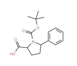 Boc-(2S,5R)-5-phenylpyrrolidine-2-carboxylic acid (CAS 221352-49-4) - chemical structure image