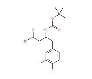 Boc-3,4-difluoro-D-beta-homophenylalanine (CAS 269396-59-0) - chemical structure image