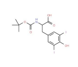 Boc-3,5-diiodo-L-tyrosine (CAS 62129-53-7) - chemical structure image