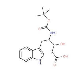 Boc-(3S,4S)-4-amino-3-hydroxy-5-(3-indolyl)pentanoic acid (CAS 109579-23-9) - chemical structure image