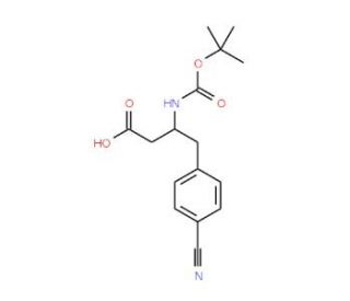 Boc-4-cyano-L-beta-homophenylalanine (CAS 270065-89-9) - chemical structure image