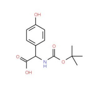 Boc-4-hydroxy-D-phenylglycine - chemical structure image
