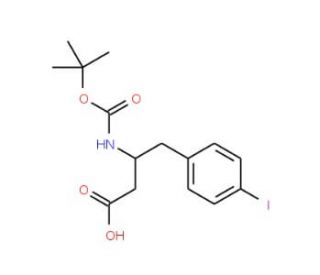 Boc-4-iodo-D-beta-homophenylalanine (CAS 269396-71-6) - chemical structure image