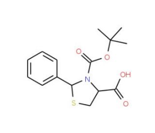 Boc-(4S,2RS)-2-phenylthiazolidine-4-carboxylic acid - chemical structure image