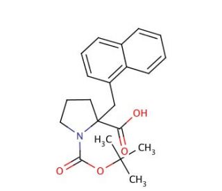 Boc-&alpha;-(1-naphthylmethyl)-DL-Pro-OH (CAS 351002-65-8) - chemical structure image
