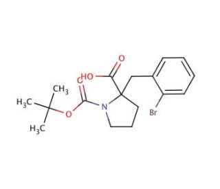 Boc-&alpha;-(2-bromobenzyl)-DL-Pro-OH (CAS 351002-85-2) - chemical structure image
