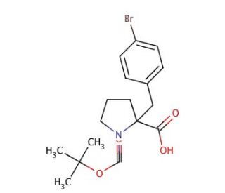 Boc-&alpha;-(4-bromobenzyl)-DL-Pro-OH (CAS 336817-91-5) - chemical structure image