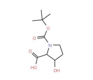 Boc-cis-3-hydroxy-L-proline (CAS 186132-96-7) - chemical structure image