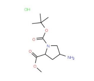 Boc-cis-4-amino-L-proline methyl esterhydrochloride salt (CAS 171110-72-8) - chemical structure image