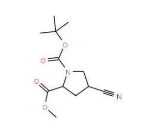 Boc-cis-4-cyano-L-proline methyl ester (CAS 487048-28-2) - chemical structure image