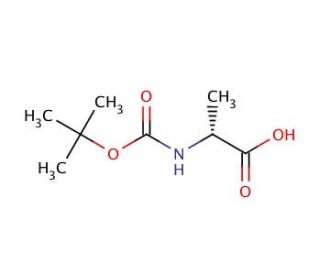 Boc-D-Ala-OH (CAS 7764-95-6) - chemical structure image