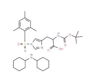 Boc-His(Mts)-OH (dicyclohexylammonium) salt (CAS 105931-56-4) - chemical structure image