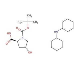 Boc-L-4-hydroxyproline dicyclohexylammonium salt (CAS 21157-12-0) - chemical structure image