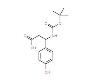 Boc-(R)-3-amino-3-(4-hydroxyphenyl)propionic acid (CAS 329013-12-9) - chemical structure image