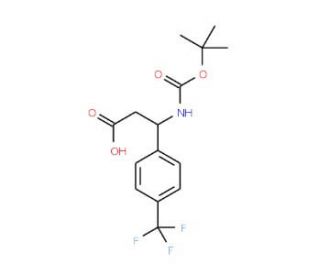Boc-(R)-3-amino-3-(4-trifluoromethylphenyl)propionic acid (CAS 501015-19-6) - chemical structure image