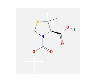 Boc-(R)-5,5-dimethyl-1,3-thiazolidine-4-carboxylic acid (CAS 117918-23-7) - chemical structure image