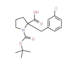 Boc-(R)-alpha-(3-chlorobenzyl)proline (CAS 706806-68-0) - chemical structure image