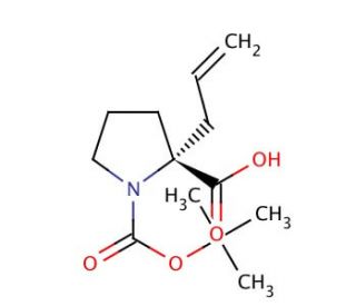Boc-(R)-&alpha;-allyl-Pro-OH (CAS 144085-23-4) - chemical structure image