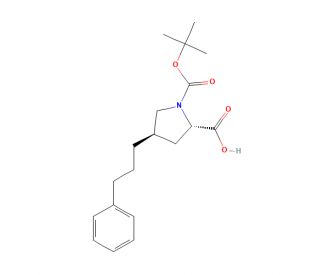 Boc-(R)-gamma-(3-phenylpropyl)-L-proline (CAS 220424-73-7) - chemical structure image