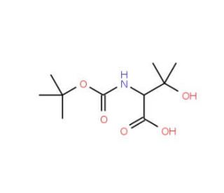 Boc-(RS)-2-amino-3-hydroxy-3-methylbutanoic acid (CAS 105504-72-1) - chemical structure image