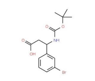 Boc-(S)-3-amino-3-(3-bromophenyl)propionic acid (CAS 500770-76-3) - chemical structure image