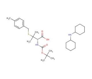 Boc-S-4-methylbenzyl-D-penicillamine dicyclohexylammonium salt (CAS 198470-36-9) - chemical structure image