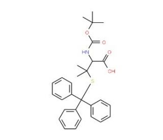 Boc-S-trityl-D-penicillamine (CAS 135592-14-2) - chemical structure image