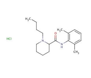 Bupivacaine hydrochloride (CAS 18010-40-7) - chemical structure image