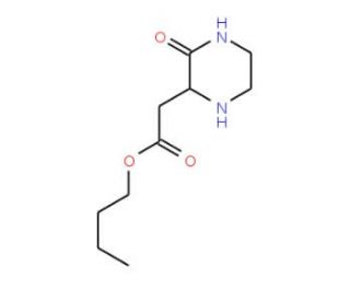 Butyl 2-(3-oxo-2-piperazinyl)acetate (CAS 90973-88-9) - chemical structure image