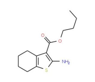 Butyl 2-amino-4,5,6,7-tetrahydro-1-benzothiophene-3-carboxylate - chemical structure image