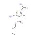 Butyl 2-amino-5-(aminocarbonyl)-4-methylthiophene-3-carboxylate - chemical structure image