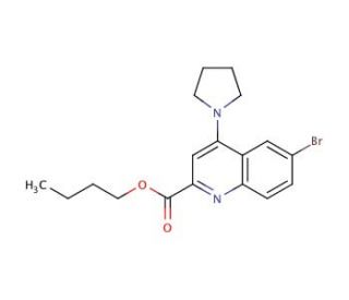 Butyl 6-bromo-4-(pyrrolidin-1-yl)quinoline-2-carboxylate - chemical structure image