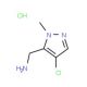 C-(4-Chloro-2-methyl-2H-pyrazol-3-yl)-methylamine hydrochloride - chemical structure image