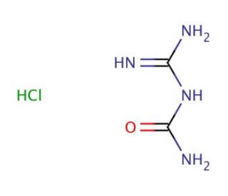 Carbamoyl-guanidine Amidino Urea Salt, Hydrochloride salt (CAS 926-72-7) - chemical structure image