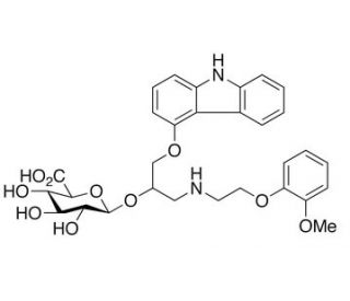 Carvedilol &beta;-D-Glucuronide (mixture of diasteromers) (CAS 114869-83-9) - chemical structure image