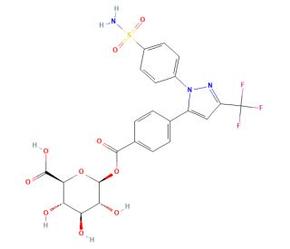 Celecoxib Carboxylic Acid Acyl-&beta;-D-glucuronide (CAS 264236-79-5) - chemical structure image