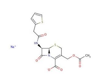 Cephalothin sodium salt (CAS 58-71-9) - chemical structure image