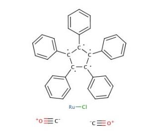 Chlorodicarbonyl(1,2,3,4,5-pentaphenylcyclopentadienyl)ruthenium(II) (CAS 677736-23-1) - chemical structure image