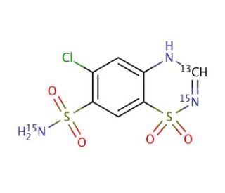 Chlorothiazide-13C,15N2 (CAS 1189440-79-6) - chemical structure image