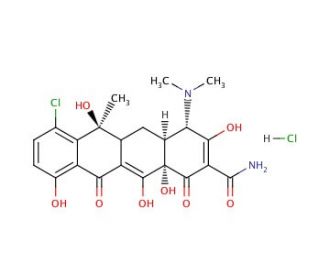 Chlortetracycline hydrochloride (CAS 64-72-2) - chemical structure image