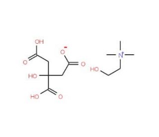 Choline dihydrogencitrate salt (CAS 77-91-8) - chemical structure image