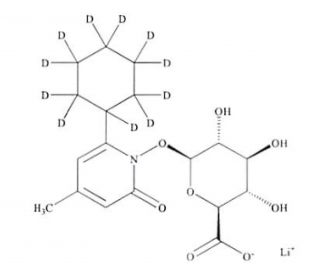 Ciclopirox-d11 &beta;-D-Glucuronide Lithium Salt (CAS 1279033-13-4) - chemical structure image